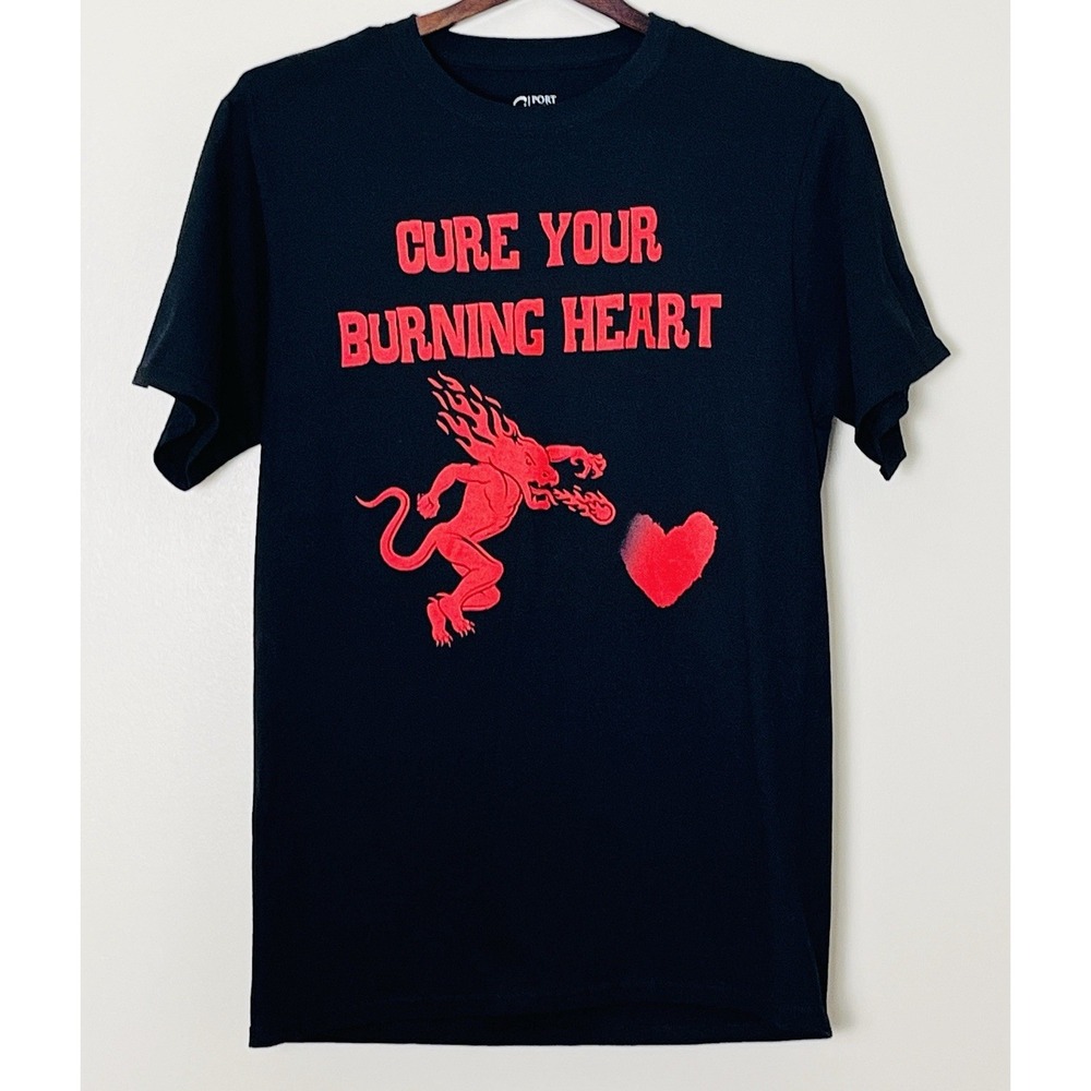 Fireball‎ Whiskey T-Shirt Men's Small Black Cure Your Burning Heart Humor